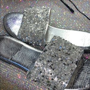 Silver Crystal crusted sandals
